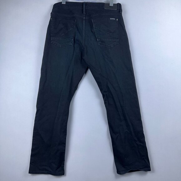 Hudson Slim Straight Leg Jeans Women's Size 32 Mid Rise Dark Wash Black - Picture 2 of 12